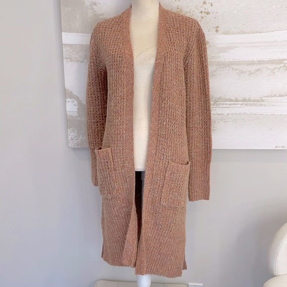 Jessica Simpson Long Knit Cardigan with Pockets “Creamsicle” - Picture 1 of 8